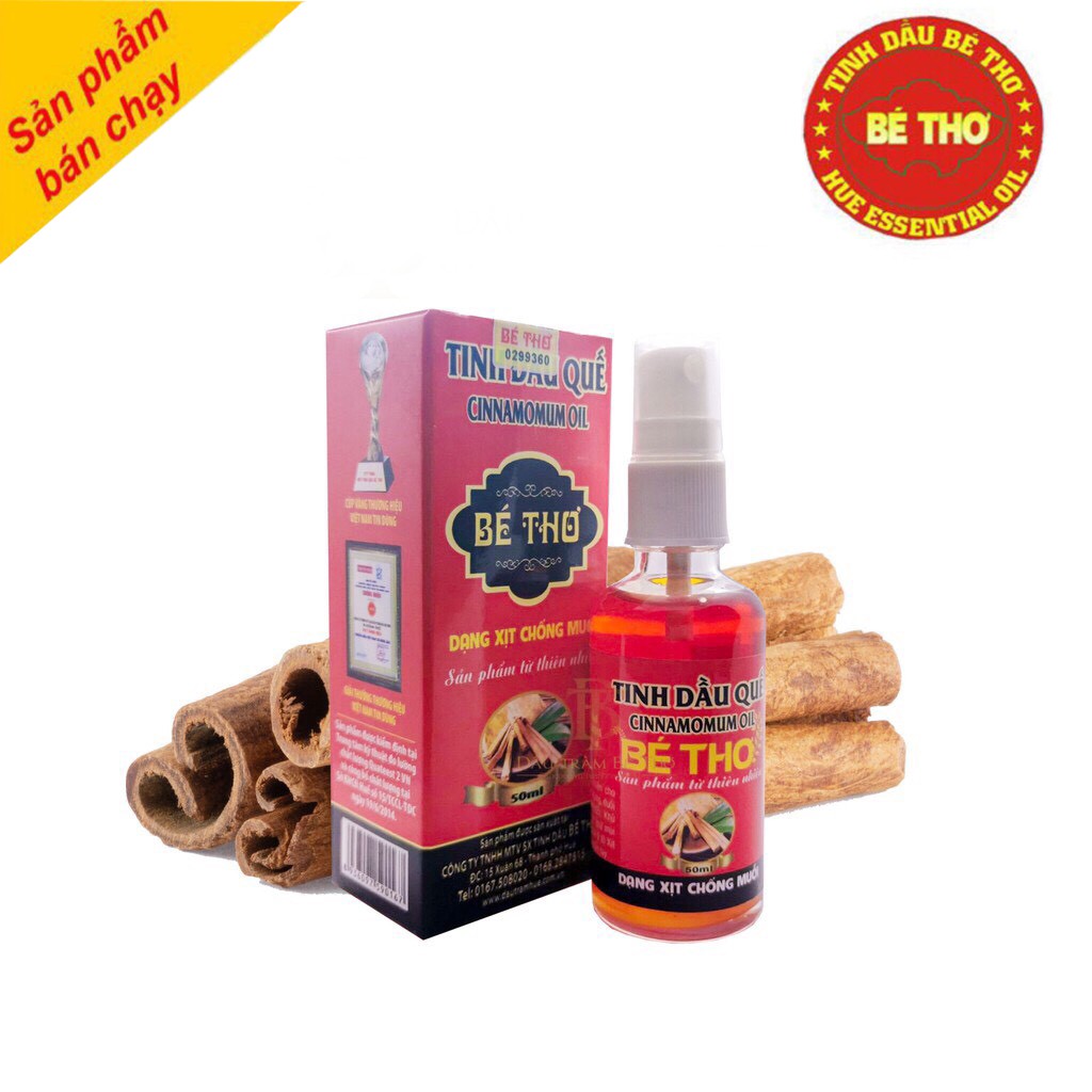 Tinh Dầu Quế Tinh Dầu Sả JaVa ( Chai xịt ) Bé Thơ 50ml - Đuổi muỗi côn trùng tân công , mang lại hương thơm dễ chịu