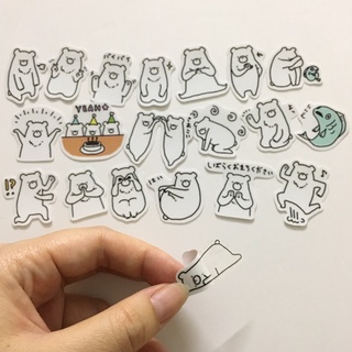 Sticker gấu trắng dán trang trí note, scrapbook, planner,... size 3-5cm