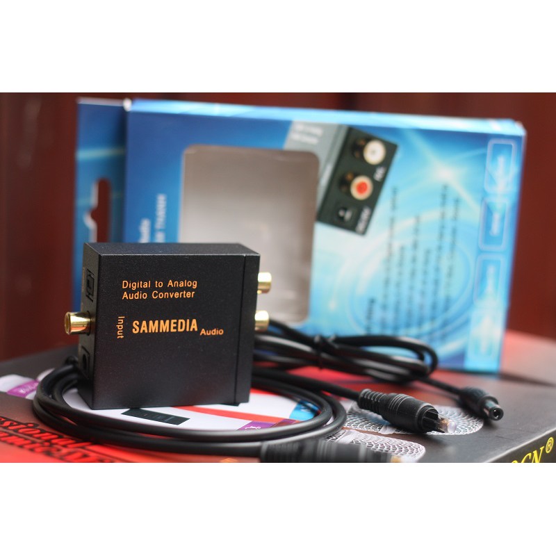 Thiết bị chuyển đổi âm thanh tivi 4K (Quang học) ra Amply có cổng audio 3.5 SAMMEDIA dùng nguồn USB âm thanh cực to