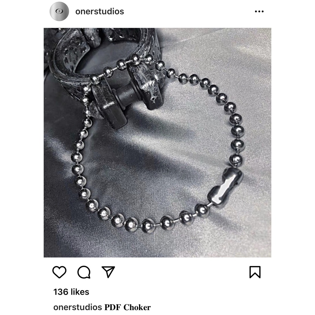 ONER Chains,vòng cổ bi tròn và vòng tay chất liệu thép titan không gỉ phong cách hiphop