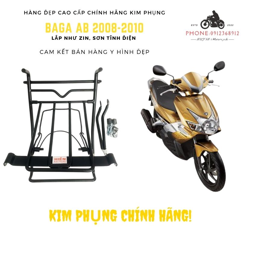 Baga xe AB 2010 Kim Phụng Chính Hãng (Màu Đen Sơn Tĩnh Điện)
