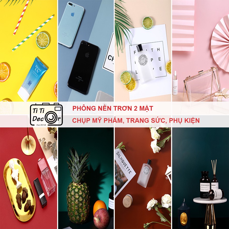 Phông nền trơn chụp mỹ phẩm, nữ trang, phụ kiện, túi xách, đồ ăn, nước uống