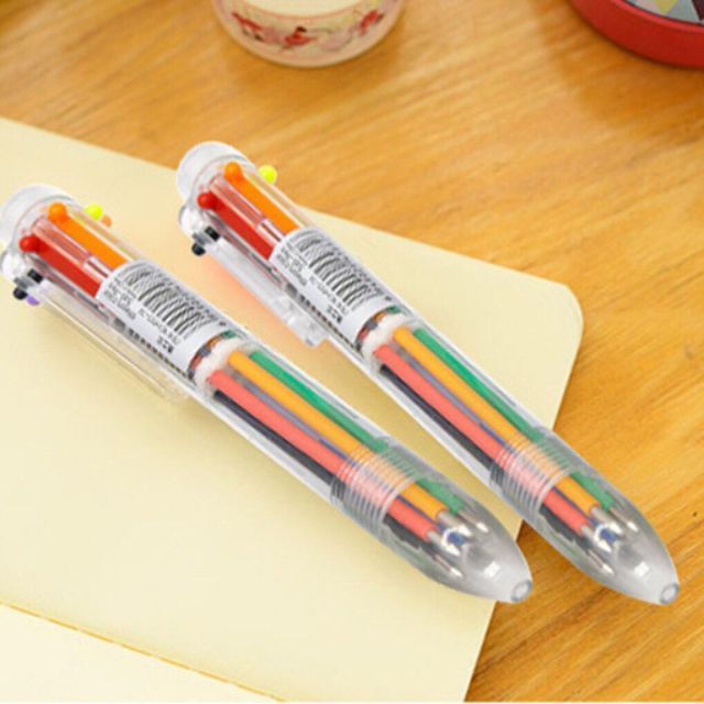 Bút 6 ngòi 6 màu tiện dụng vỏ trong
