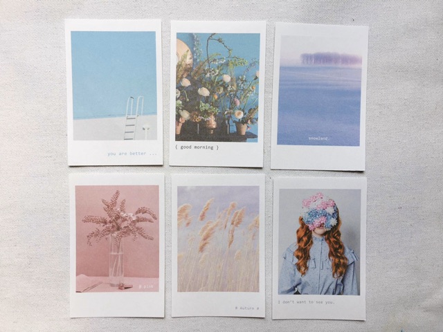 Set 50 Tấm Hình in Kiểu Polaroid style Aesthetic - Ảnh in Sẵn Trang Trí Sổ Bullet Journal / Tường