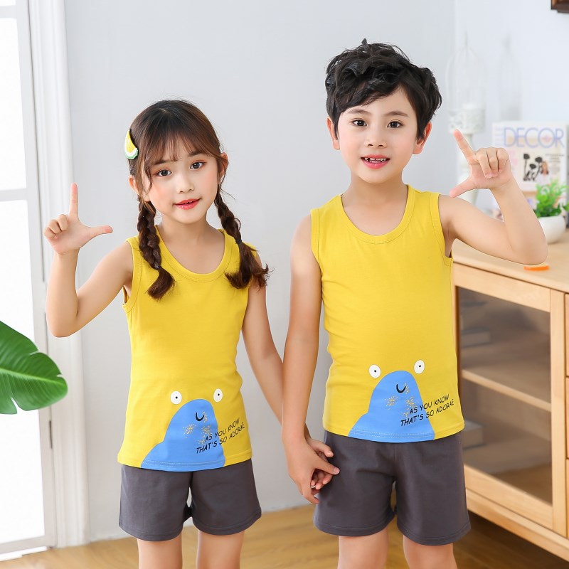 Bộ đồ ngủ tay dài chất liệu cotton in họa tiết xinh xắn thời trang cho bé