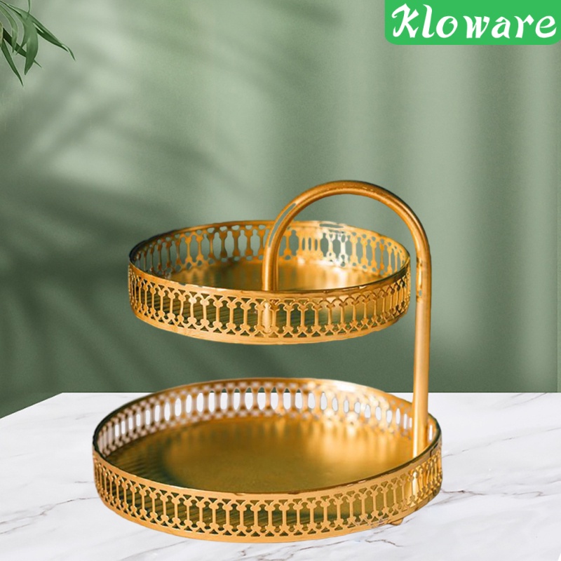 Khay Sắt 2 Tầng Đựng Trái Cây Trang Trí Nhà Cửa