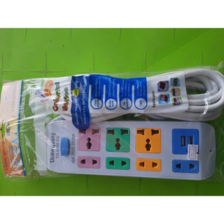 Ổ cắm 8 ngã dây 3m thiên quang có ngã usb