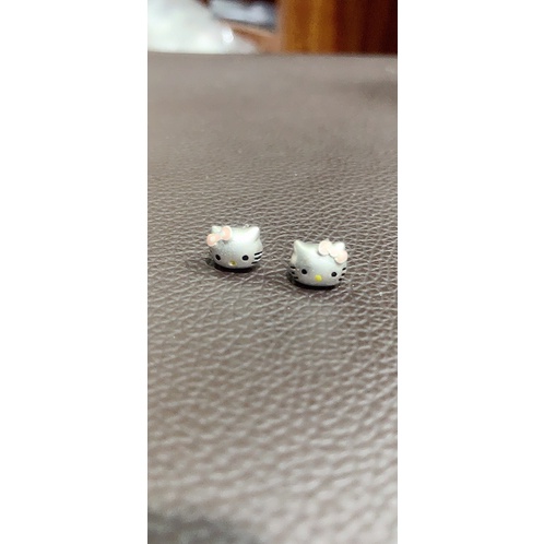 Khuyên tai mèo Kitty nơ Hồng bạc thật NGỌC MẬU