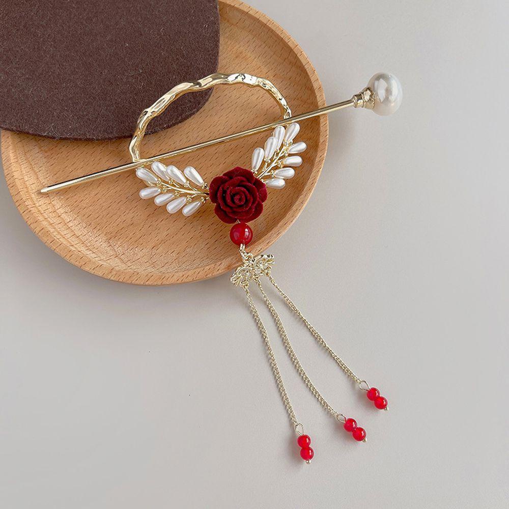 Trâm Cài Tóc Đính Ngọc Trai Tua Rua Phong Cách Trung Hoa Cổ Điển Thời Trang