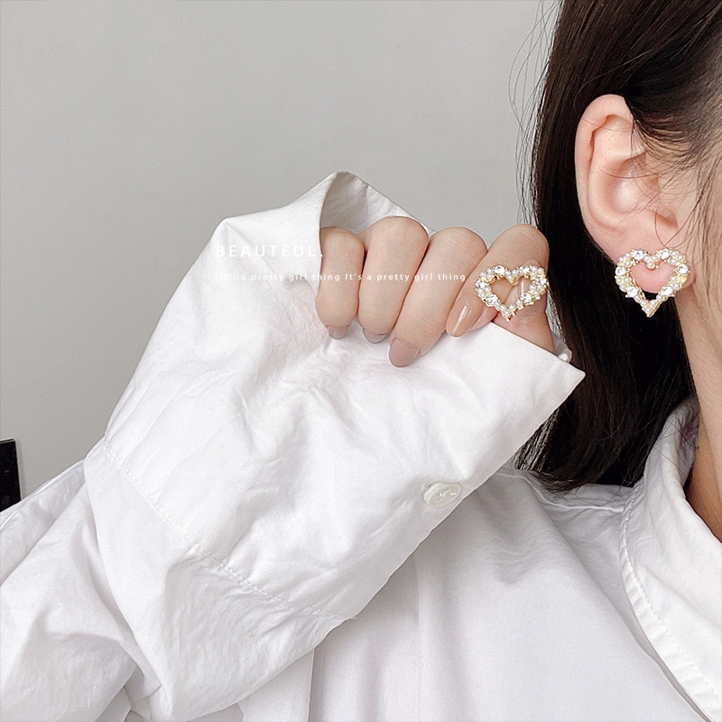 Đôi khuyên tai hình vuông đính đá opal 925 phong cách Hàn Quốc cho nữ