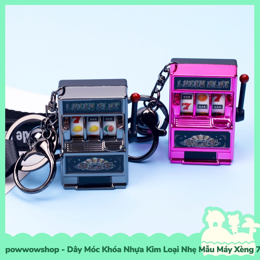 [Sẵn VN - Hỏa Tốc] Dây Móc Khóa Nhựa Kim Loại Mẫu Slot Machine Máy Xèng 777 Colorful L