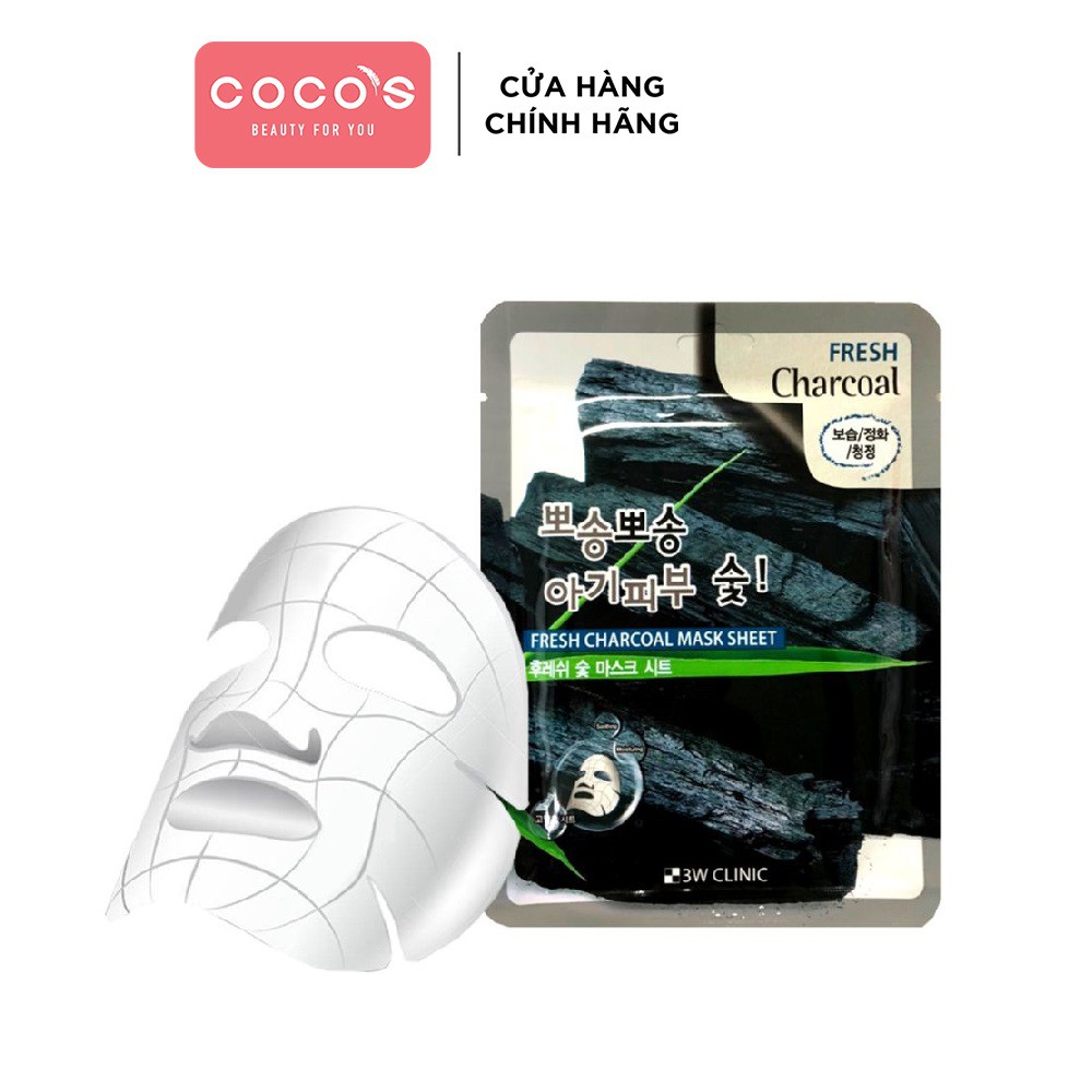 Mặt Nạ Chiết Xuất Than Hoạt Tính 3W CLINIC FRESH CHARCOAL MASK SHEET 23ml