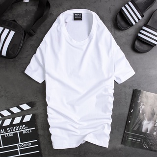 Áo thun trắng nam trơn cổ tròn cotton form vnxk slimfit co giãn thoáng mát 💖ATMOY1💖