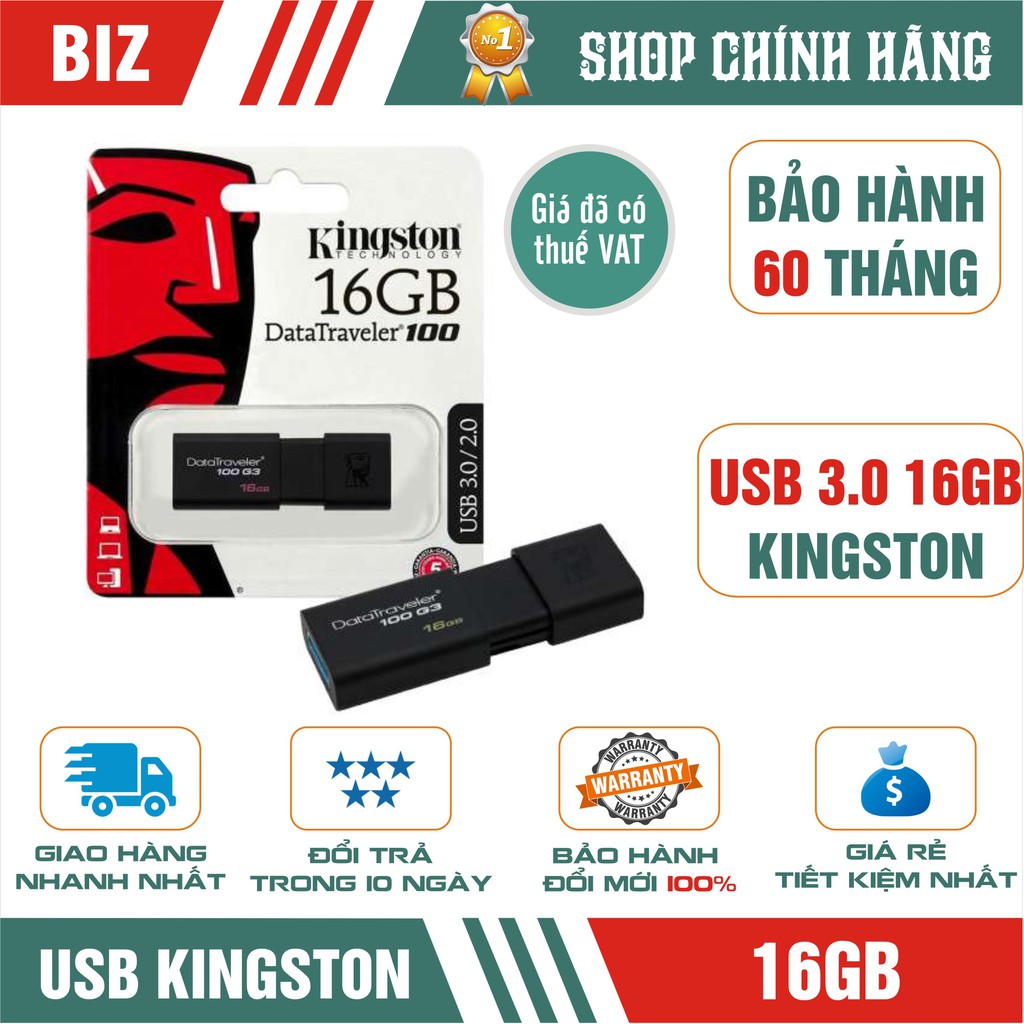 USB Kingston Datatraveler 32GB/16GB Nhập Khẩu - BH 5 năm !!!