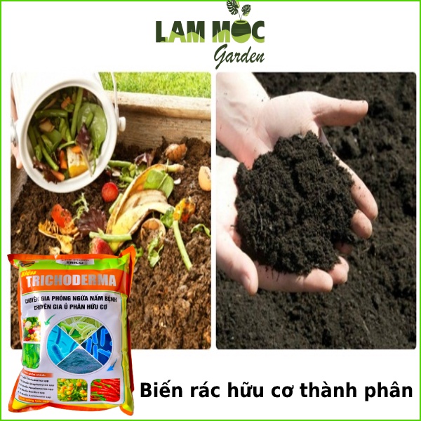 Trichoderma - HPĐ Chuyên gia Ủ phân hữu cơ, phòng trừ nấm bệnh cây trồng - Gói 1 ký