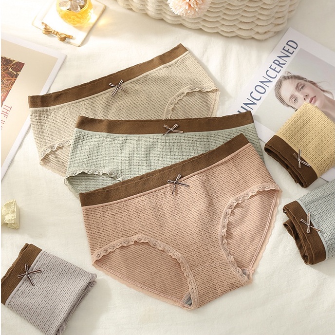 Quần Lót Nữ Cao Cấp, Quần Lót Cotton Viền Ren Thoáng Mát ZANA BRA L14