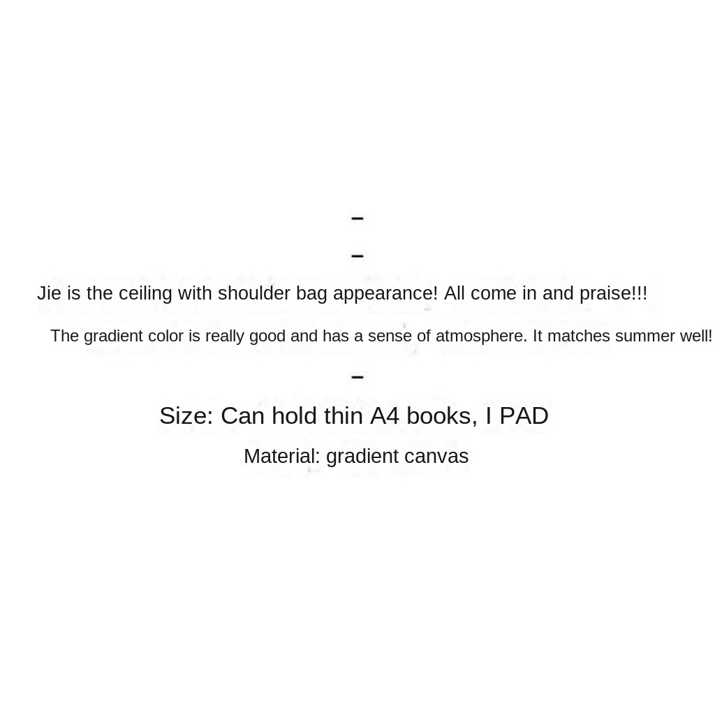 Túi Xách Canvas Màu Gradient Phong Cách Nhật Bản