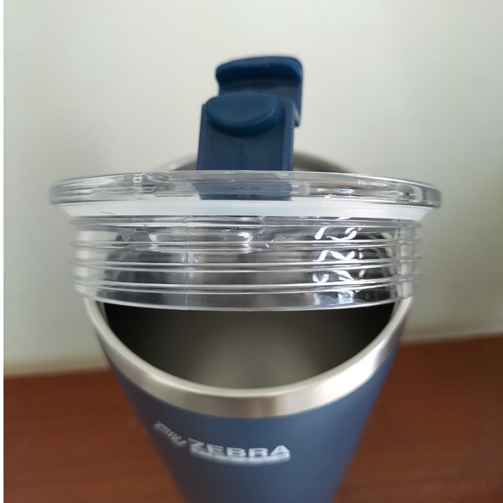 Ly giữ nhiệt inox zebra Thái Lan tặng kèm túi vải có quai đeo 580ml- 870ml - 112702 màu xanh navy