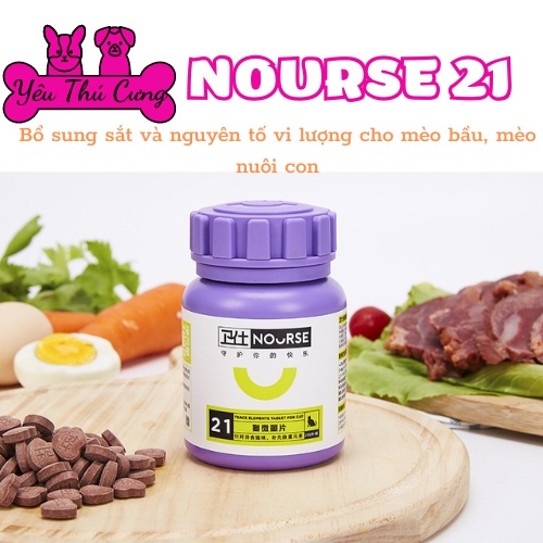 NOURSE 21 - VIÊN BỔ SUNG CÁC NGUYÊN TỐ VI LƯỢNG CHO MÈO LỌ 200 VIÊN - YÊU THÚ CƯNG