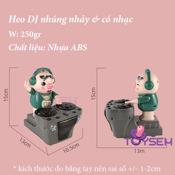 Đồ chơi trẻ em heo DJ lắc lư nhảy múa có đèn led và nhạc cho bé từ 3 tuổi - Quà tặng noel