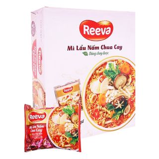 Thùng 30 Gói Mì Reeva Lẩu Nấm Chua Cay 85G