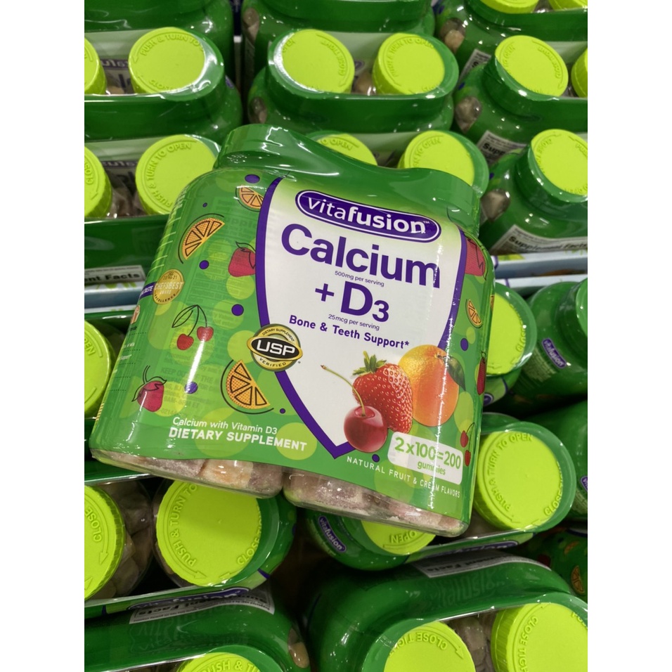 Kẹo dẻo Vitafusion Calcium + D3 500mg 100 viên