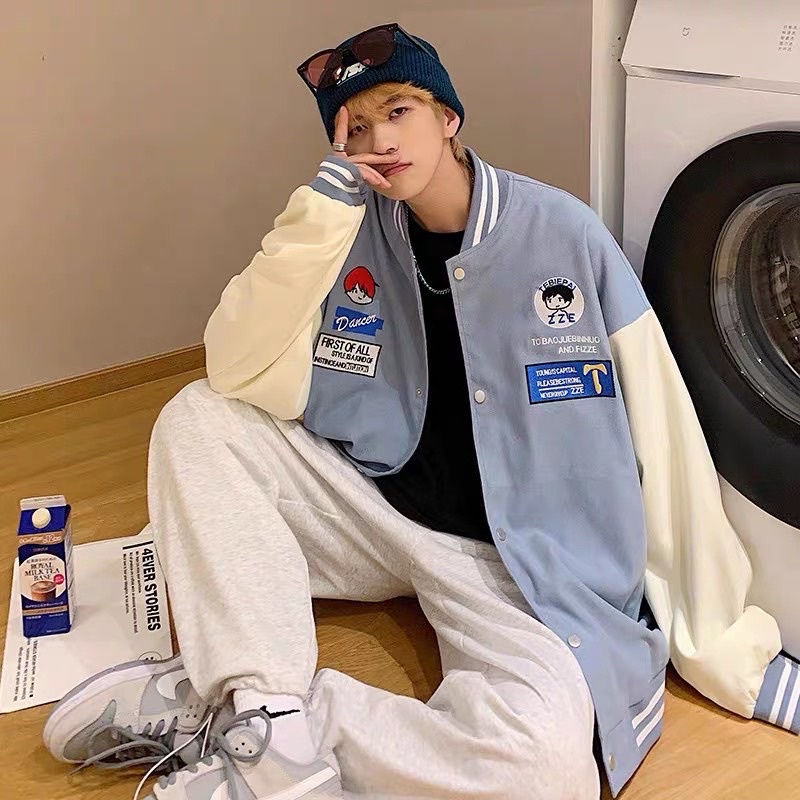 Áo khoác bomber unisex form rộng, Áo khoác nỉ bông ngoại cao cấp