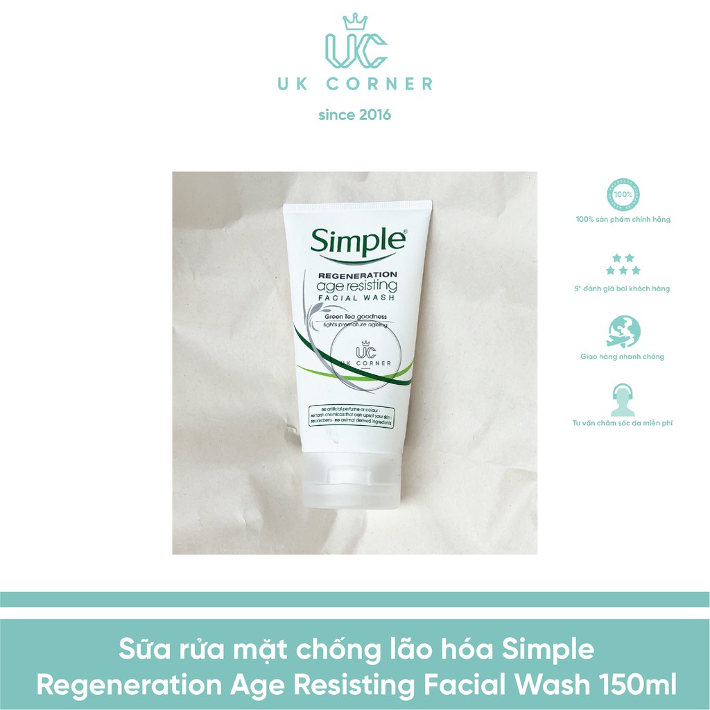 Bill UK Sữa rửa mặt chống lão hoá Simple Regeneration Age Resisting Facial Wash 150mL