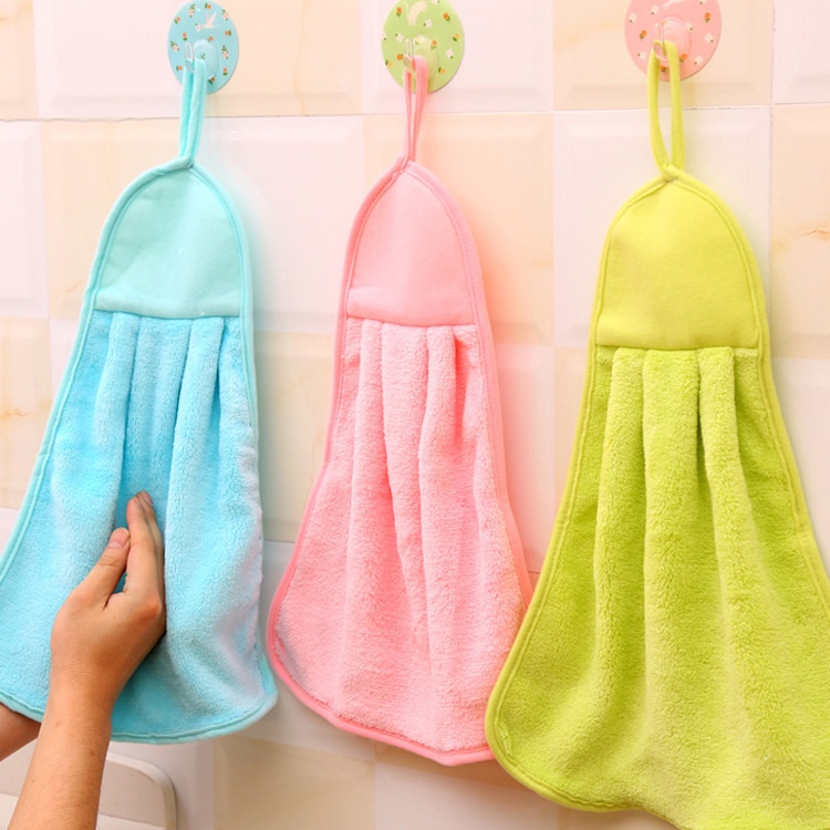 KHĂN LAU TAY NHÀ BẾP SIÊU THẤM NƯỚC, KHĂN LAU TAY COTTON có dây treo tiện lợi