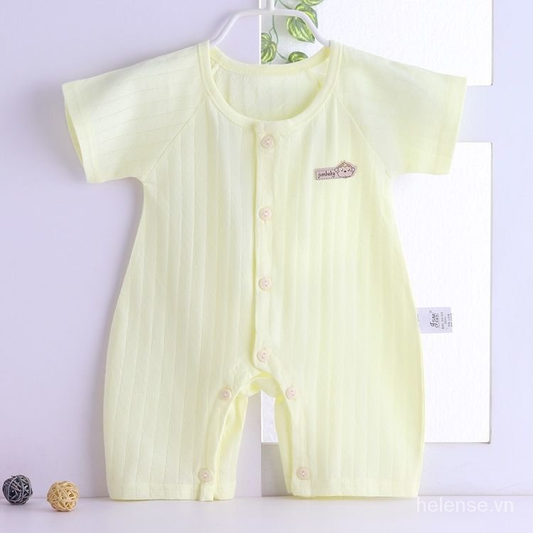 Bộ Áo Liền Quần Cotton Ngắn Tay Cho Bé