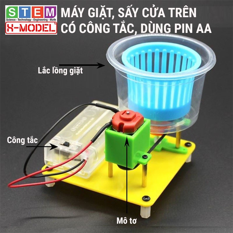 Đồ chơi sáng tạo STEM Máy giặt mini  X-MODEL ST40 cho bé,  Đồ chơi trẻ em DIY[Do it Yourself] |Giáo dục STEM, STEAM