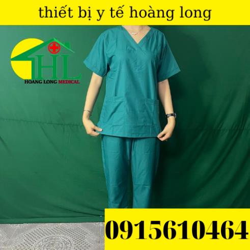 Bộ Scrubs cổ tim phòng mổ, đồng phục Spa, phòng khám, Bác Sĩ, quần áo phòng mổ, đồng phục phẫu thuật màu xanh COBAN