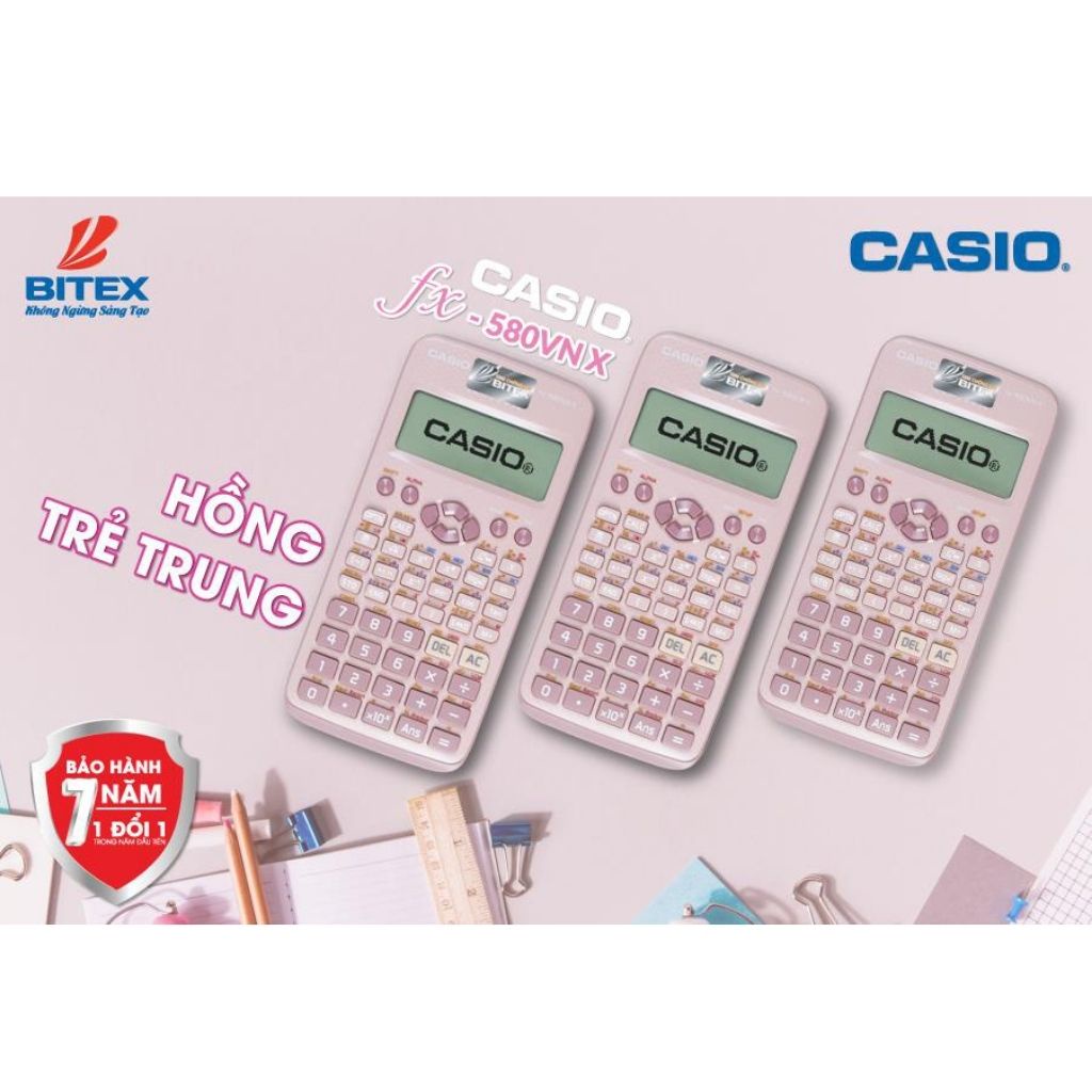 Máy Tính Casio FX 580VNX, FX-570VN Plus New (2nd Edition), FX- 570ES Plus New - Hàng Chính Hãng - Bảo Hành 12 Tháng