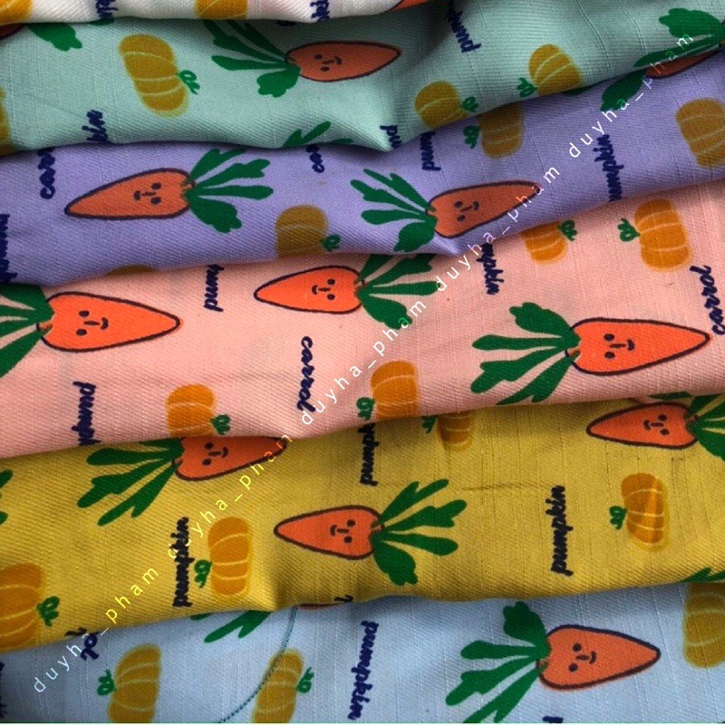 🥕VẢI TƠ PHÁP HOẠ TIẾT CÀ RỐT XINH XINH🥕