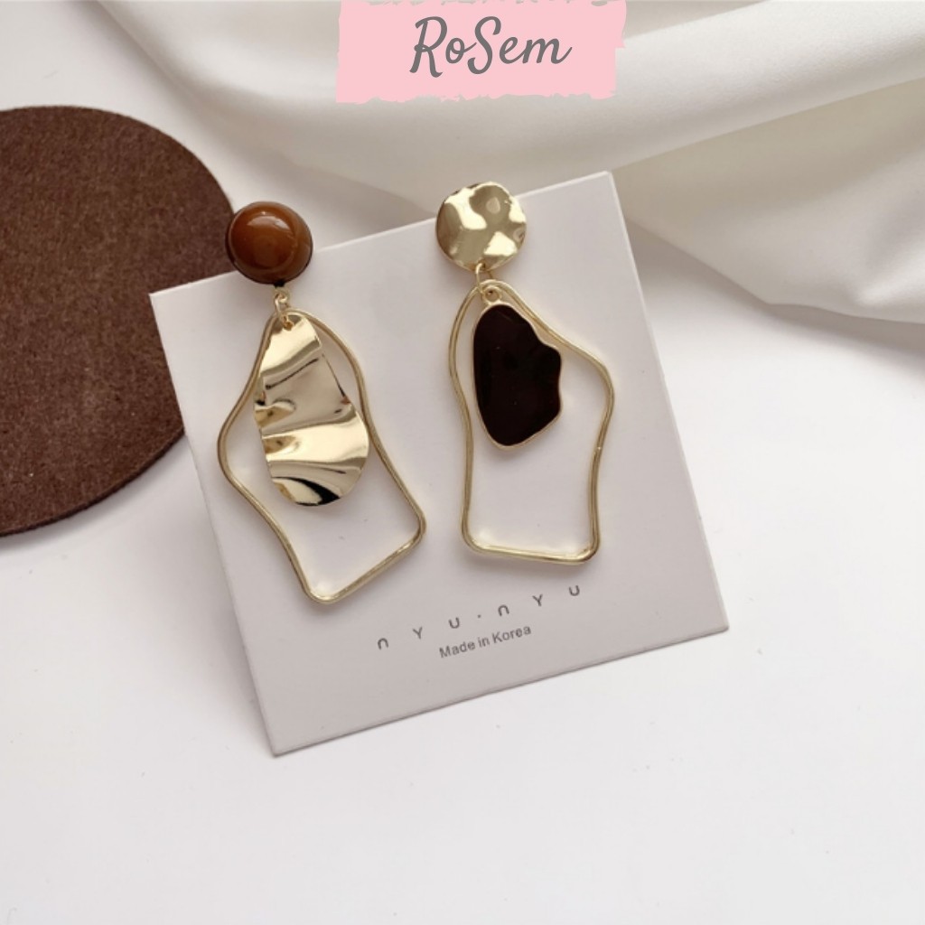 Khuyên tai bạc 925 phong cách bất đối xứng Namy cá tính