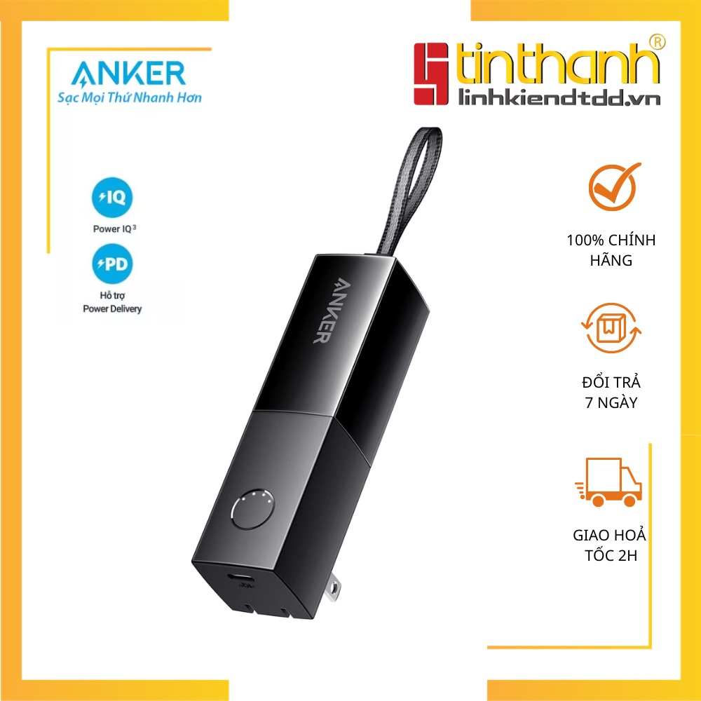 Củ sạc kiêm pin dự phòng Anker PowerCore Fusion 5000mah - A1633 sạc nhanh 20w ip 13 14