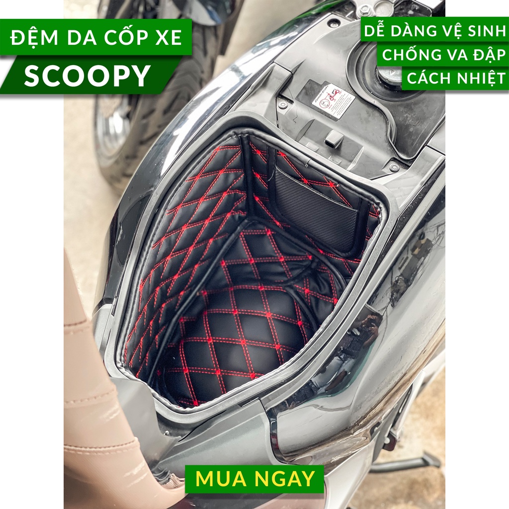 Lót Cốp Da Chống Nóng Chống shock - HONDA SCOOPY 2021-2022-Giá Tận Xưởng-Có Túi Giấy Tờ