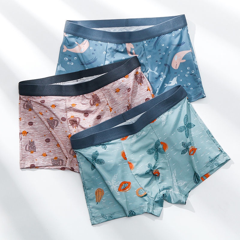 Quần Lót Boxer Vải Lụa Lạnh Thoải Mái Cho Nam