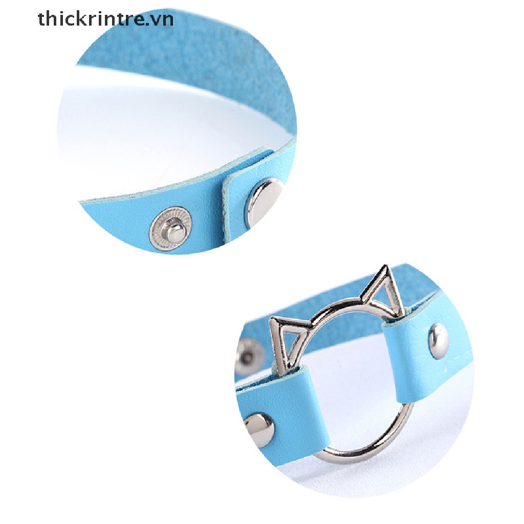 Vòng Cổ Choker Da Đính Đinh Tán Phong Cách Gothic Punk