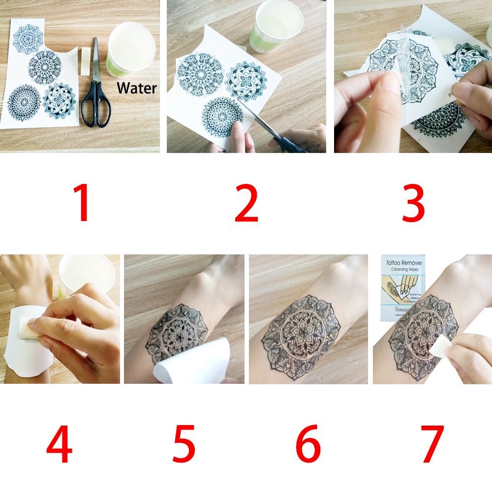 Hình xăm dán chống nước họa tiết mandala thời trang cho nữ