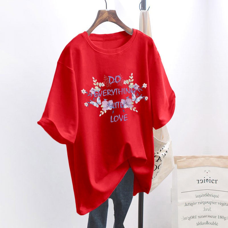 NRVP Áo thun ngắn tay dáng rộng kiểu Hàn Quốc thời trang mùa hè 2021 cho nữ