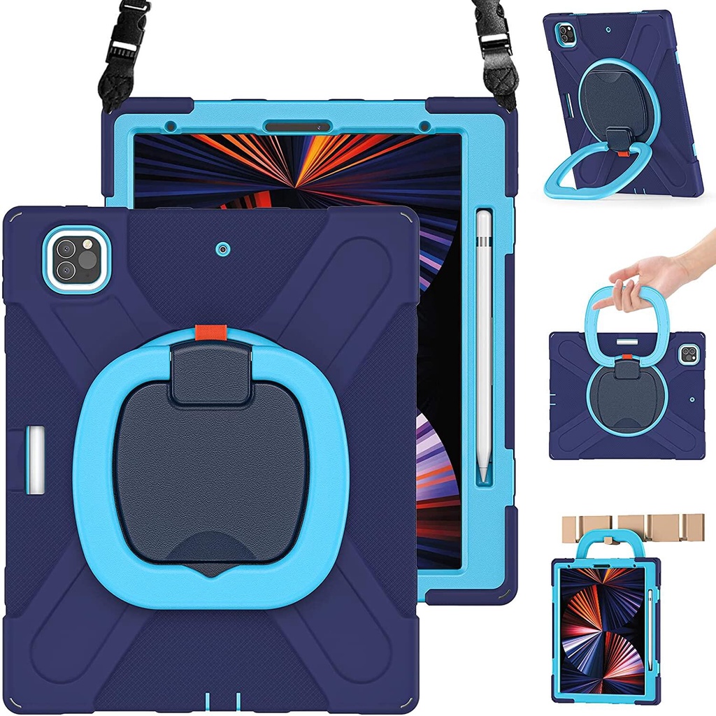 Ốp Lưng Chống Sốc 360 Độ Cho iPad Pro 12.9 2021° Bao Da Kiêm Giá Đỡ Cho iPad Pro 12.9 2020 2018