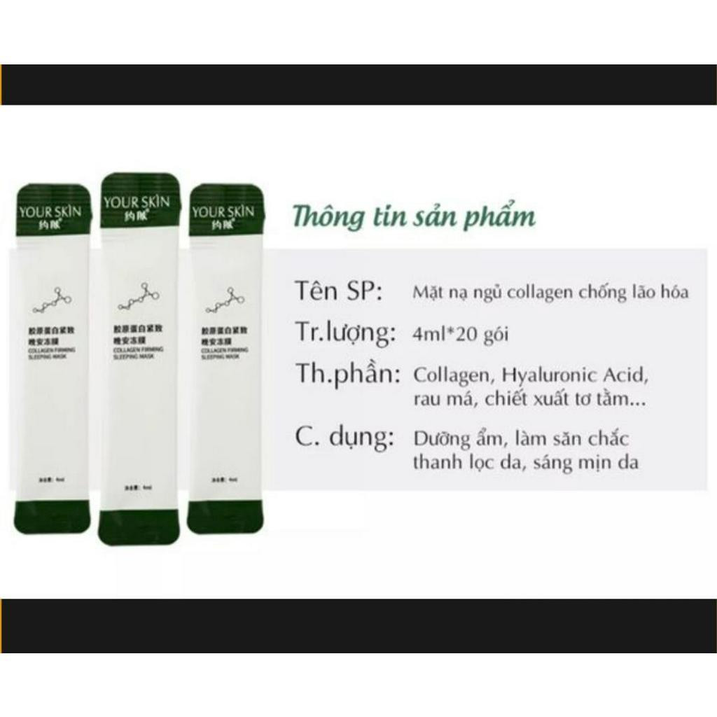 Hộp 20 Gói - Mặt Nạ Ngủ Thạch Collagen Căng Bóng Da Mịn Mướt Làm Đầy Lỗ Chân Lông