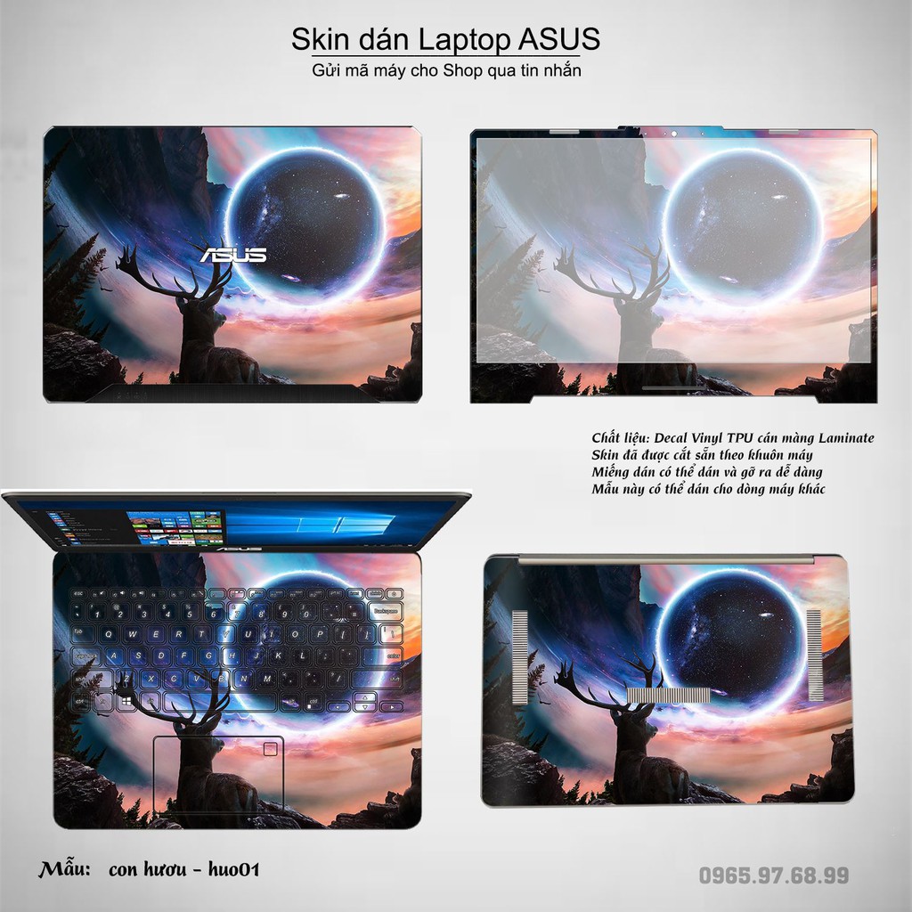 Skin dán Laptop Asus in hình Con hươu (inbox mã máy cho Shop)