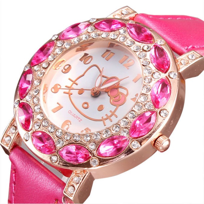 Đồng Hồ Đeo Tay Hình Hello Kitty Dễ Thương Cho Bé Gái