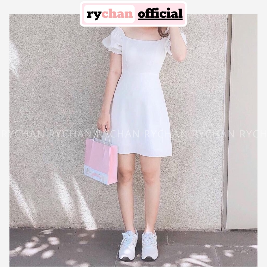 Đầm Xòe Basic Mang Được 2 Kiểu Nhún Sau Tay Phồng - DX606