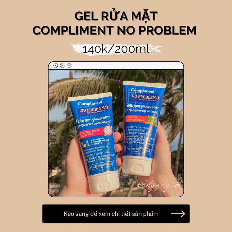 [HÀNG CHÍNH HÃNG] Gel rửa mặt Compliment No Problem_Làm sạch sâu da_Ngăn mụn quay trở lại | BigBuy360 - bigbuy360.vn