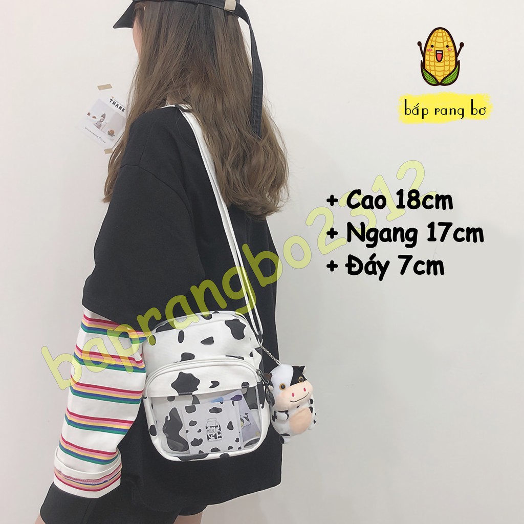 TÚI ĐEO CHÉO BÒ SỮA MINI VẢI CANVAS TOTE MINI KO KÈM TAG KO MÓC KHÓA CN04