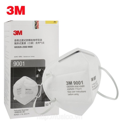 Khẩu trang 3M 9001 kháng khuẩn (bán theo hộp 50 cái/hộp)