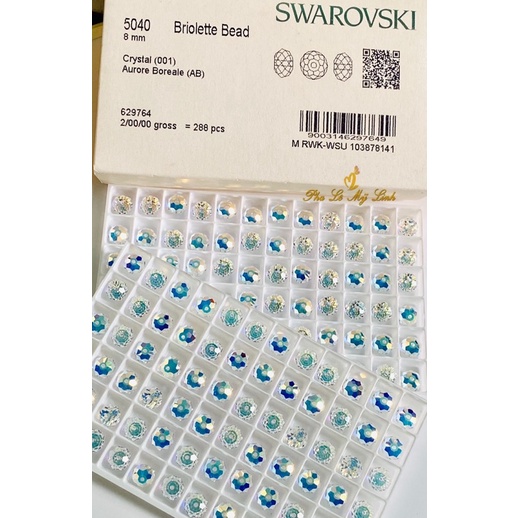 5 viên pha lê Swarovski 8mm kiểu bánh cam